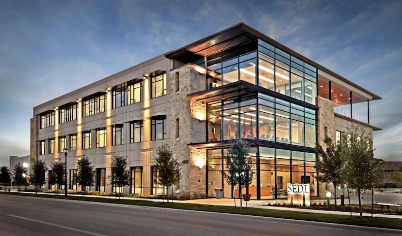 Modern Office Building with EV Charging